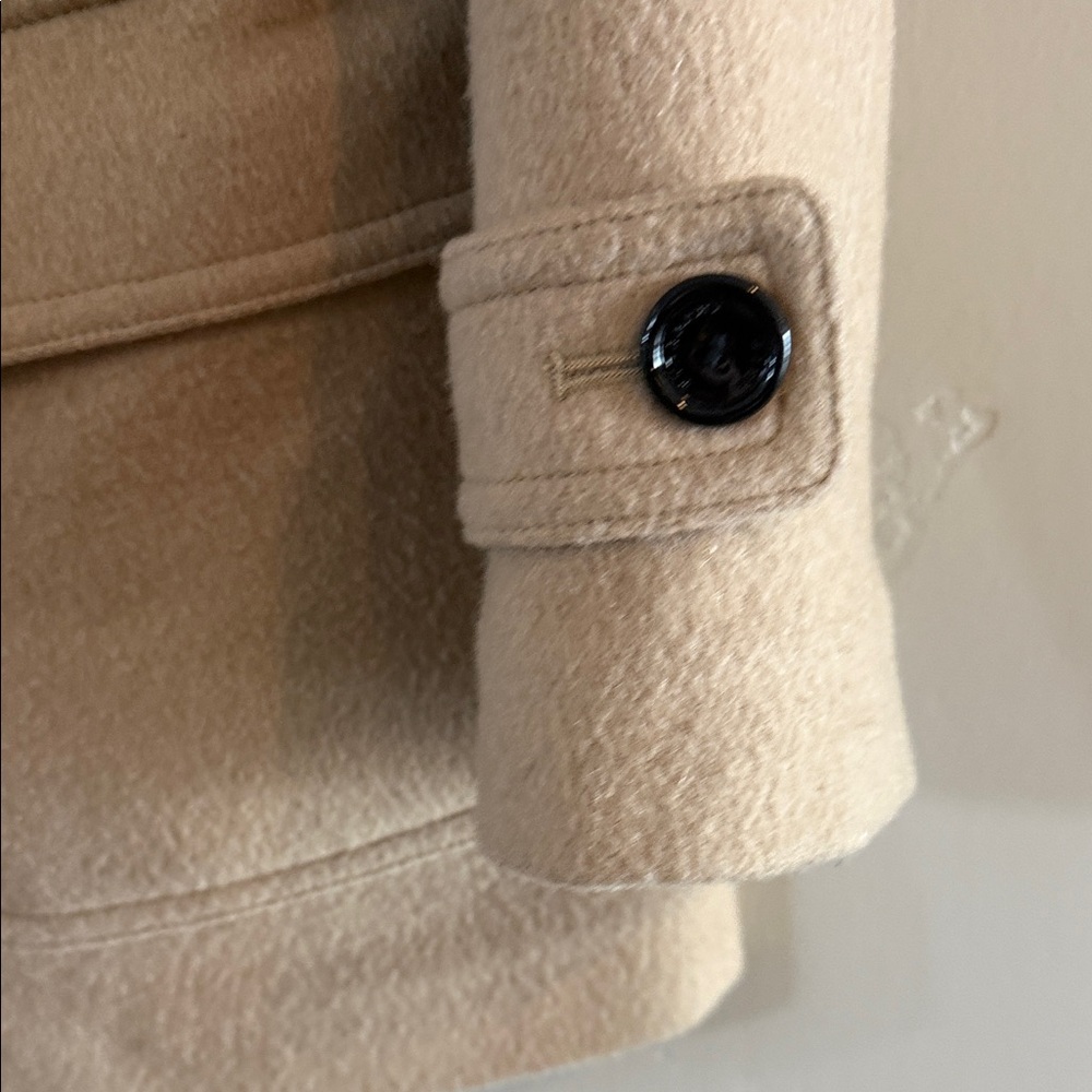 Women's Burberry Brit Wool Tan Toggle Coat - Picture 3 of 8